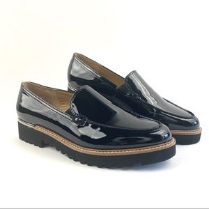 Franco Sarto Black Patent Leather Cypress Loafers